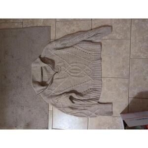 360Sweater Italian Yarn Chunky Knit 1/4 Zip Alpaca Wool Boho Size M